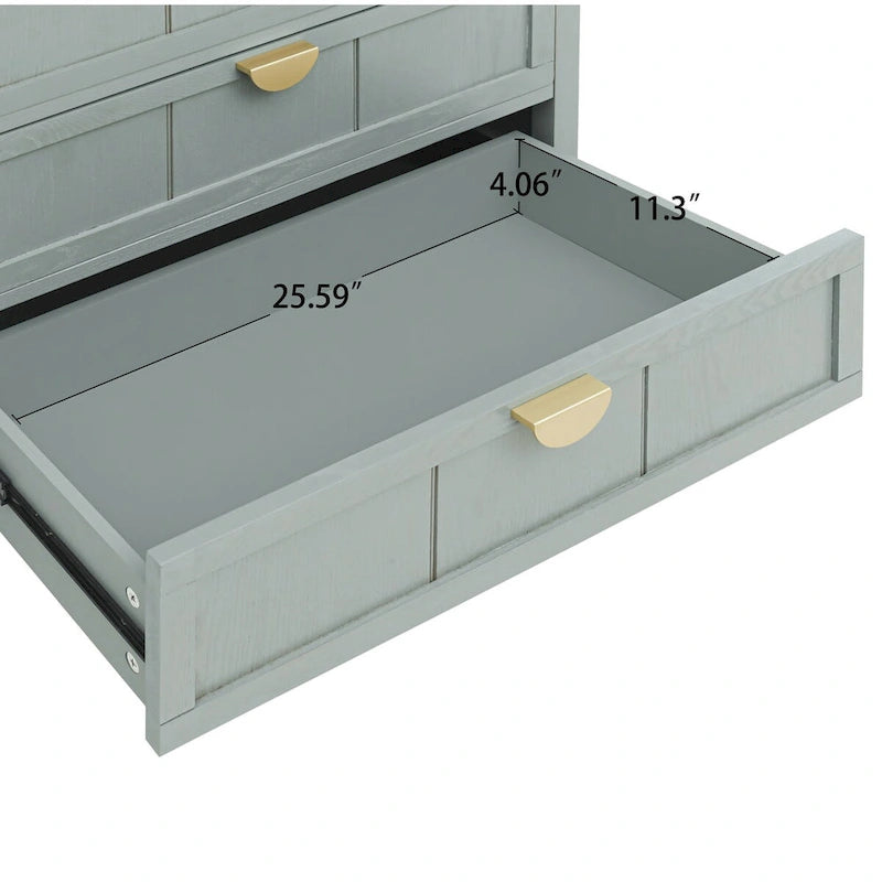 Commode 3 tiroirs, meuble américain, convient pour la chambre et l'entrée du salon