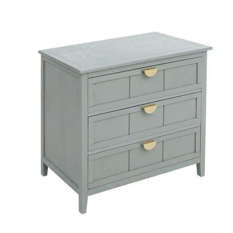 Commode 3 tiroirs, meuble américain, convient pour la chambre et l'entrée du salon