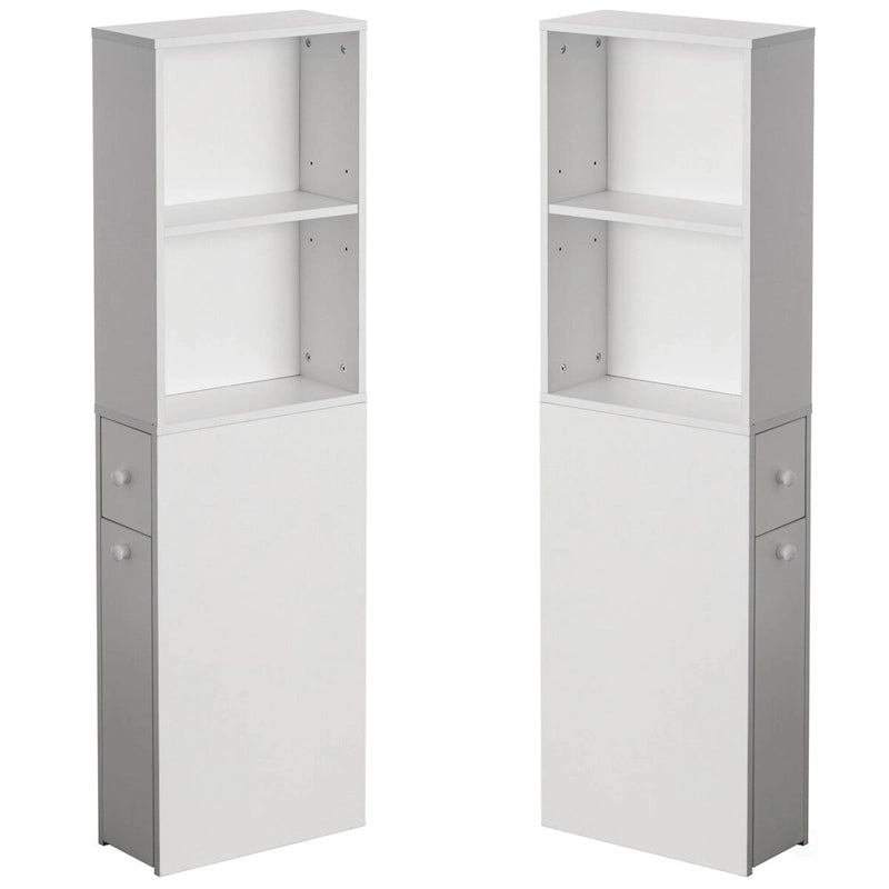 Meuble de rangement pour salle de bain, idéal comme rangement pour papier toilette, organisateur de produits féminins avec tiroir de rangement et étagère réglable