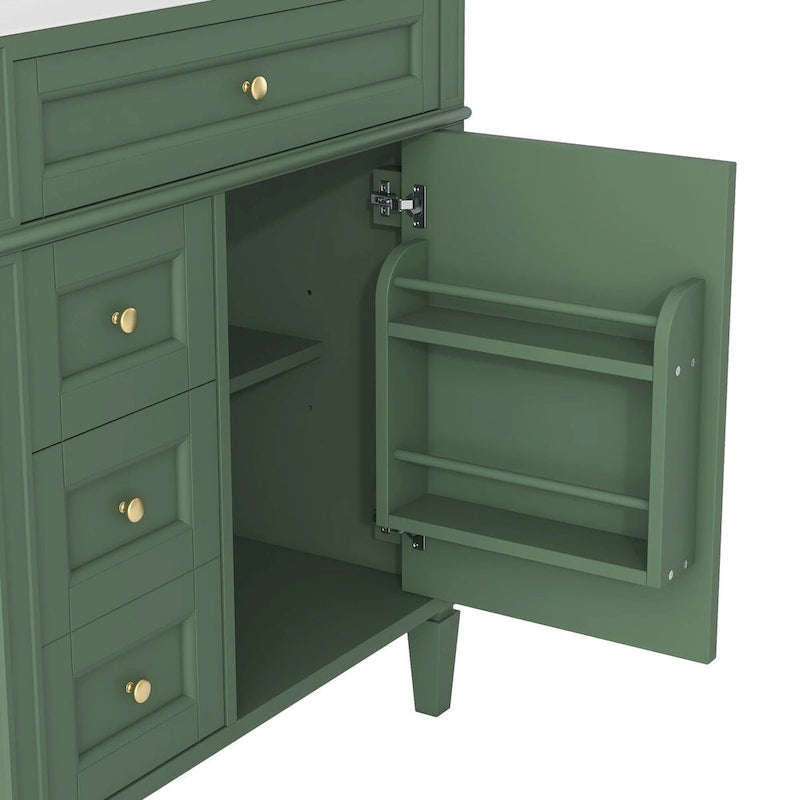 Meuble-lavabo avec vasque intégrée et tiroir basculant