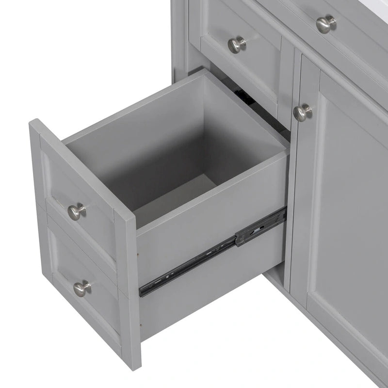 Meuble-lavabo avec vasque intégrée et tiroir basculant
