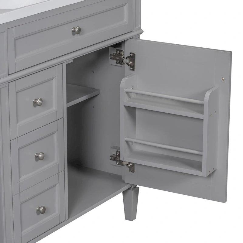 Meuble-lavabo avec vasque intégrée et tiroir basculant