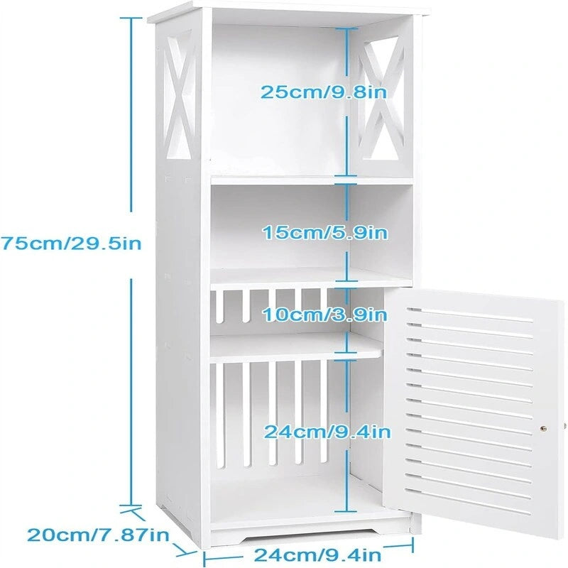 Meuble de Rangement de Salle de Bain Petit Meuble de Salle de Bain Étanche sur Pied - 24P x 20l x 75H cm