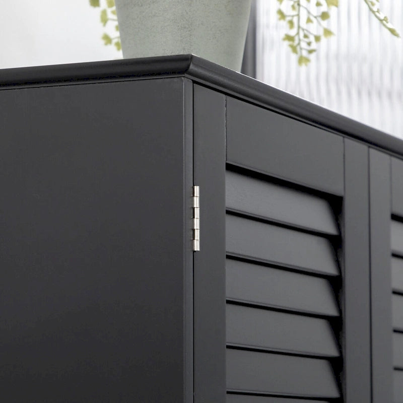 Meuble de rangement haut et étroit pour salle de bain avec portes et étagère