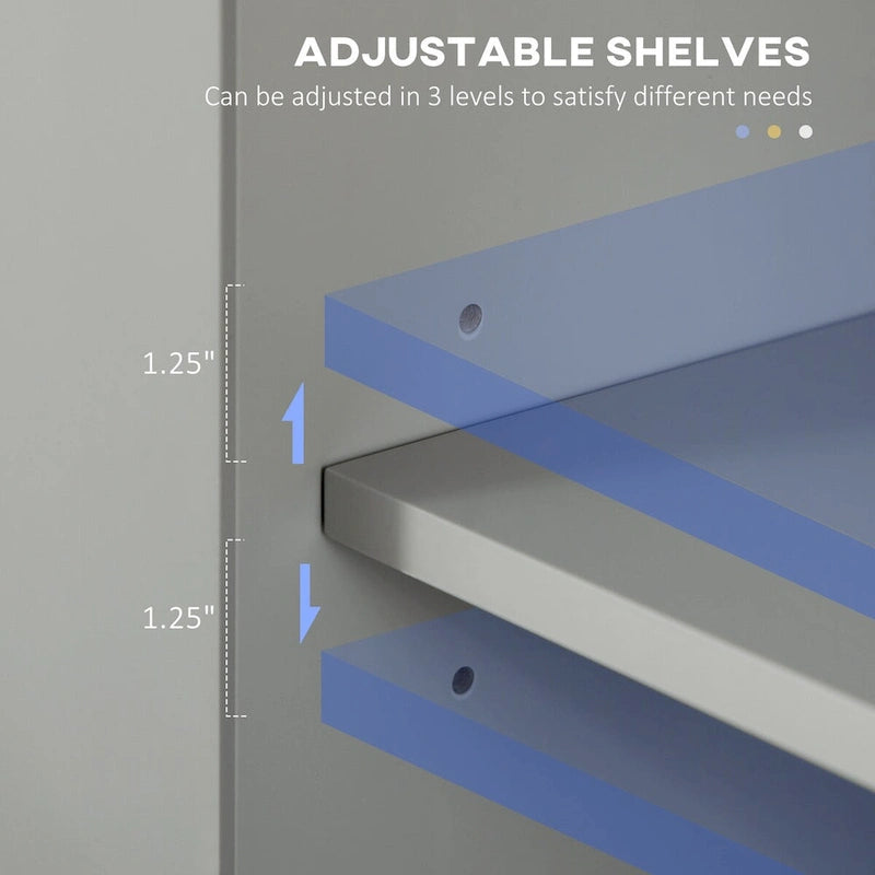 Meuble de rangement haut et étroit pour salle de bain avec portes et étagère