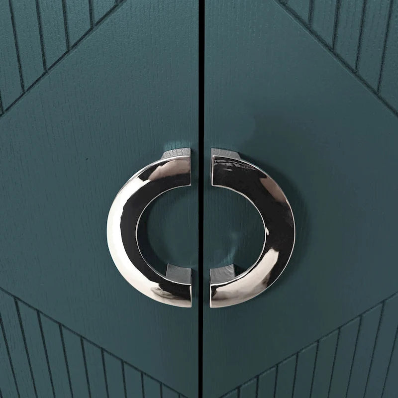 Meuble de rangement 4 portes avec pieds en pin et MDF