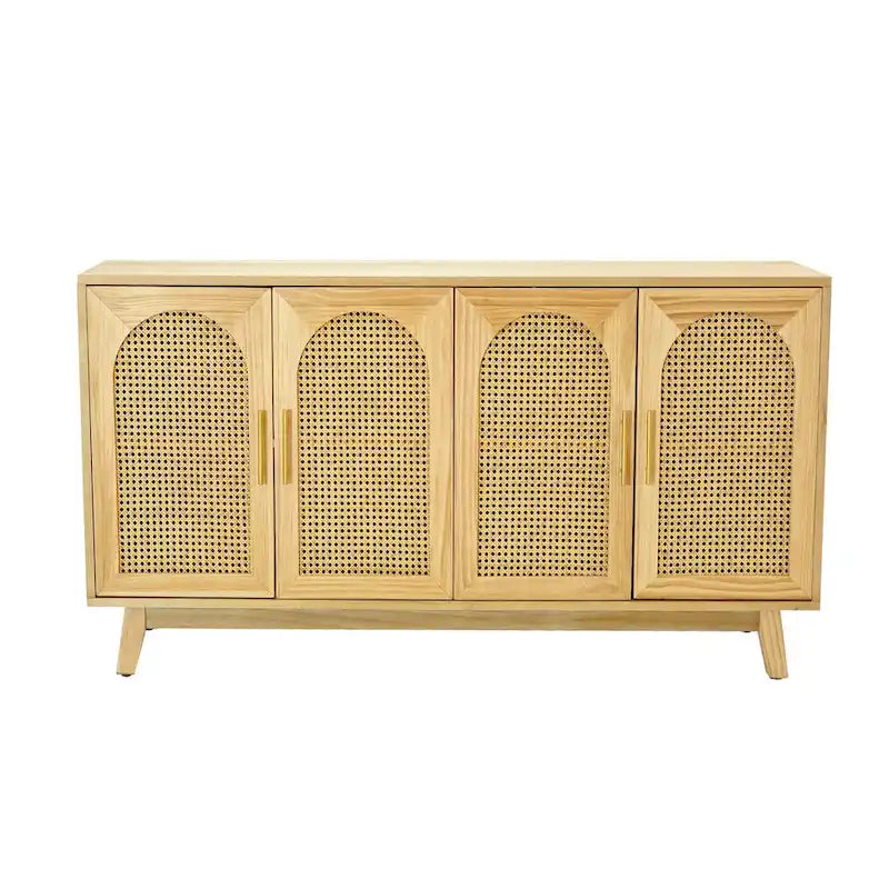 Meuble à 4 portes avec portes en rotin