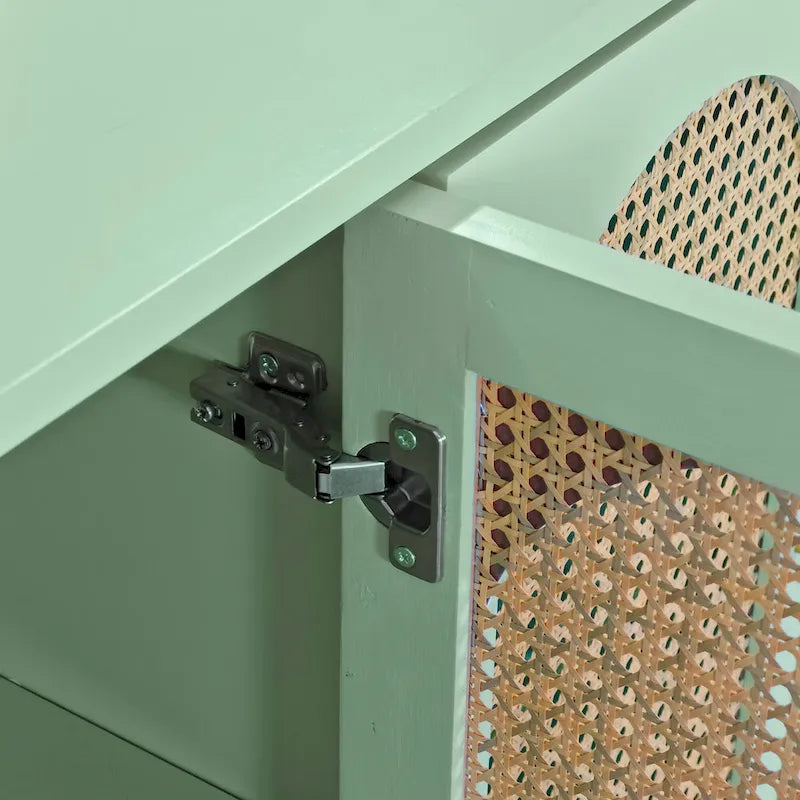 Meuble à 4 portes avec portes en rotin