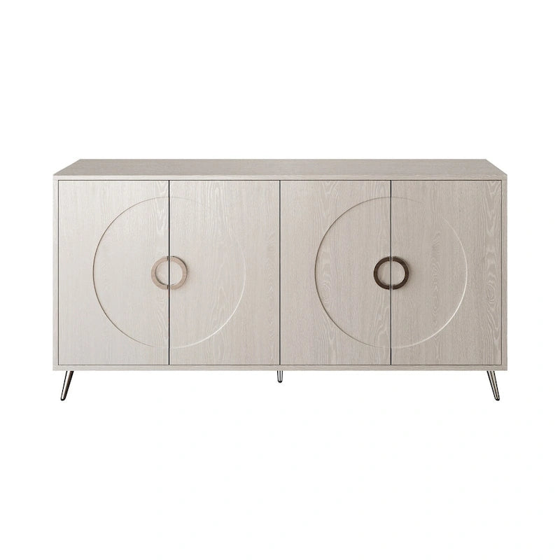 Buffet-Vaisselier Contemporain Laqué à 4 Portes en Bois, pour Salon