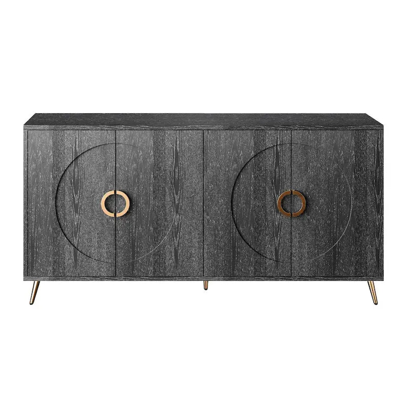 Buffet-Vaisselier Contemporain Laqué à 4 Portes en Bois, pour Salon